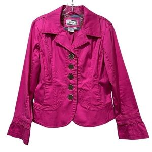 Tria Medium Barbiecore Pink Button Blazer Jacket P1